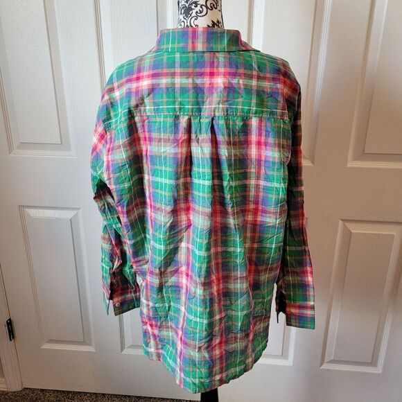La miel woman's colorful woman's button up long sleeve shirt - Picture 3 of 7